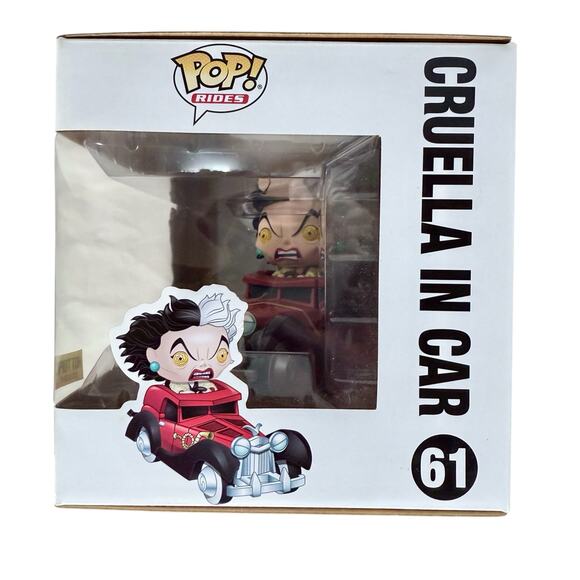 Funko Pop Cruella in Car 61 Disney Villains NEW Dalmatians Hot Topic Exclusive - Picture 3 of 8